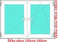 Dvoukřídlá okna O+OS SOFT šířka 135 a 140cm